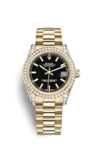 Rolex - 178158-0067 Datejust 31 Yellow Gold Diamond / President / Black