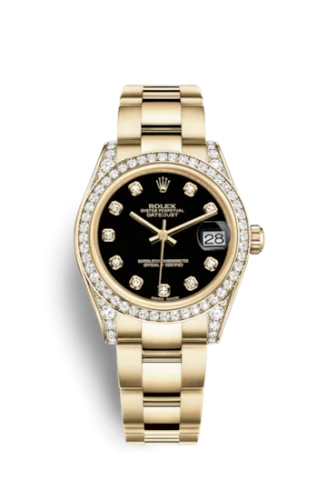 Rolex - 178158-0082 Datejust 31 Yellow Gold Diamond / President / Black Diamond