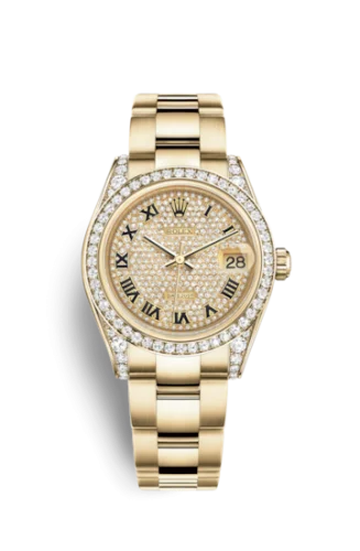 Rolex - 178158-0084 Datejust 31 Yellow Gold Diamond / Oyster / Paved Roman