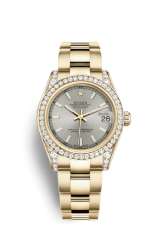 Rolex - 178158-0087 Datejust 31 Yellow Gold Diamond / Oyster / Silver