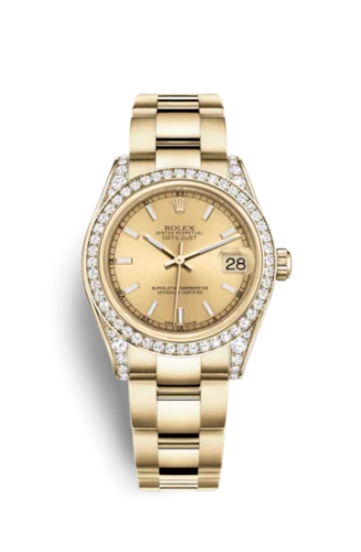 Rolex - 178158-0088 Datejust 31 Yellow Gold Diamond / Oyster / Champagne