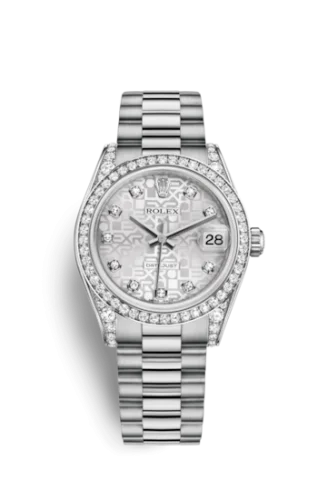Rolex - 178159-0012 Datejust 31 White Gold Diamond / President / Silver Computer
