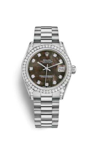 Rolex - 178159-0015 Datejust 31 White Gold Diamond / President / Black MOP
