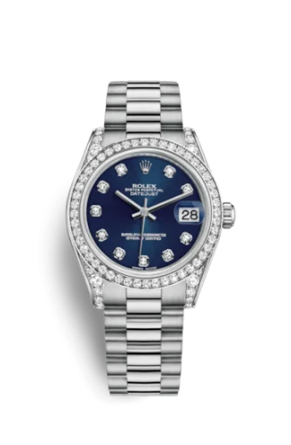 Rolex - 178159-0020 Datejust 31 White Gold Diamond / President / Blue Diamond