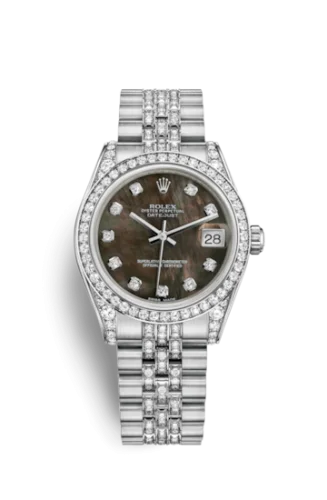 Rolex - 178159-0039 Datejust 31 White Gold Diamond / Jubilee Diamond / Black MOP