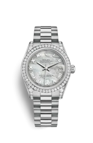 Rolex - 178159-0047 Datejust 31 White Gold Diamond / President / MOP Roman