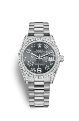 Rolex - 178159-0053 Datejust 31 White Gold Diamond / President / Dark Rhodium Floral