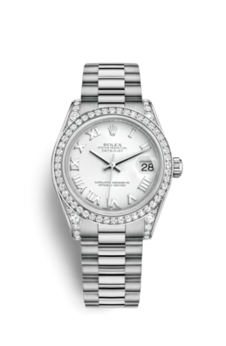 Rolex - 178159-0066 Datejust 31 White Gold Diamond / President / White Roman