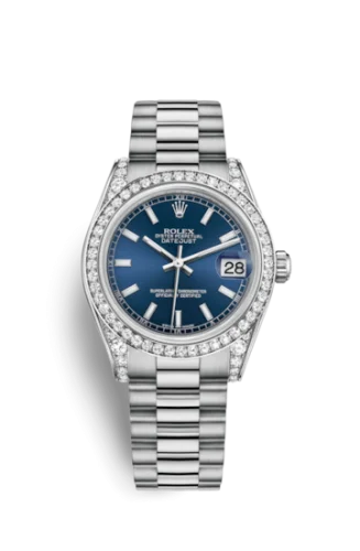 Rolex - 178159-0067 Datejust 31 White Gold Diamond / President / Blue