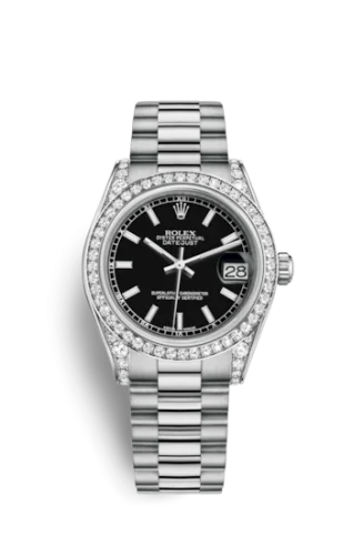 Rolex - 178159-0068 Datejust 31 White Gold Diamond / President / Black