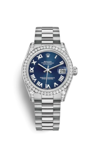 Rolex - 178159-0070 Datejust 31 White Gold Diamond / President / Blue Roman