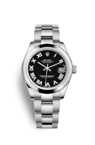 Rolex - 178240-0034 Datejust 31 Stainless Steel Domed / Oyster / Black Roman
