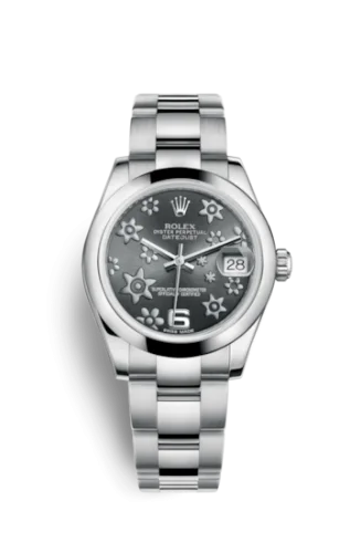 Rolex - 178240-0040 Datejust 31 Stainless Steel Domed / Oyster / Dark Rhodium Floral