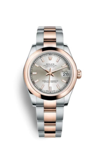 Rolex - 178241-0002 Datejust 31 Rolesor Everose Domed / Oyster / Silver