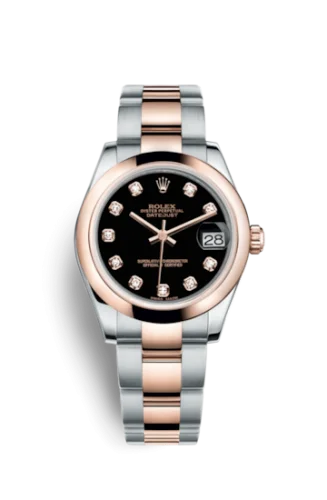 Rolex - 178241-0015 Datejust 31 Rolesor Everose Domed / Oyster / Black Diamond