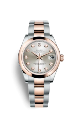 Rolex - 178241-0029 Datejust 31 Rolesor Everose Domed / Oyster / Silver Diamond