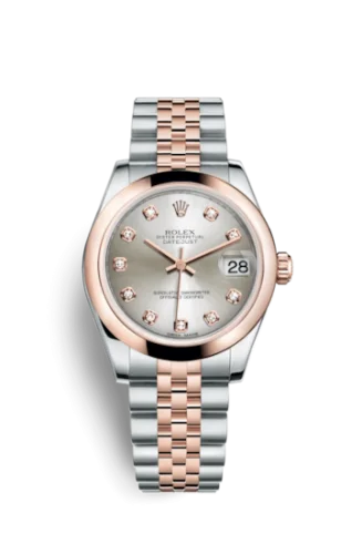 Rolex - 178241-0046 Datejust 31 Rolesor Everose Domed / Jubilee / Silver Diamonds