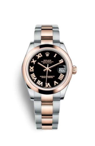 Rolex - 178241-0061 Datejust 31 Rolesor Everose Domed / Oyster / Black Roman