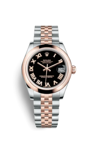 Rolex - 178241-0065 Datejust 31 Rolesor Everose Domed / Jubilee / Black Roman