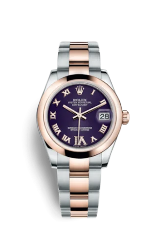 Rolex - 178241-0073 Datejust 31 Rolesor Everose Domed / Oyster / Purple Roman