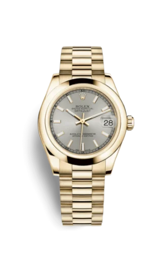 Rolex - 178248-0029 Datejust 31 Yellow Gold Domed / President / Silver