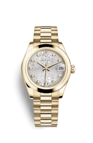 Rolex - 178248-0031 Datejust 31 Yellow Gold Domed / President / Silver Computer