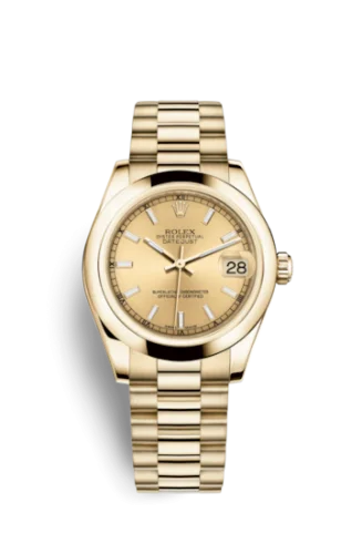 Rolex - 178248-0048 Datejust 31 Yellow Gold Domed / President / Champagne