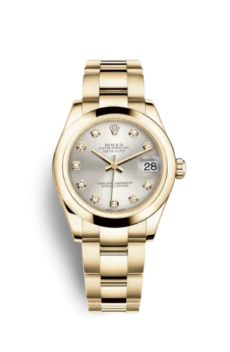 Rolex - 178248-0054 Datejust 31 Yellow Gold Domed / Oyster / Silver Diamonds