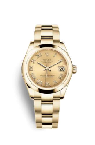 Rolex - 178248-0079 Datejust 31 Yellow Gold Domed / Oyster / Champagne Roman