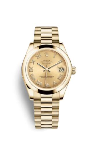 Rolex - 178248-0080 Datejust 31 Yellow Gold Domed / President / Champagne Roman