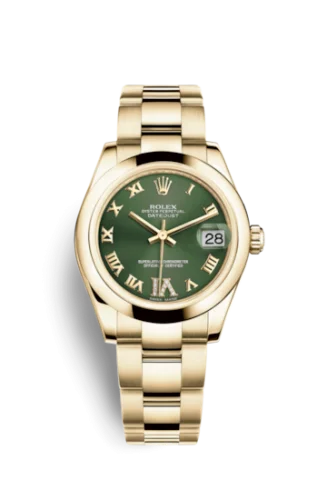 Rolex - 178248-0086 Datejust 31 Yellow Gold Domed / Oyster / Olive Roman