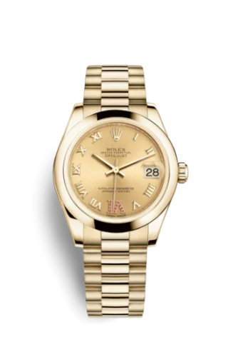 Rolex - 178248-0087 Datejust 31 Yellow Gold Domed / President / Champagne Roman