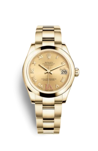 Rolex - 178248-0089 Datejust 31 Yellow Gold Domed / Oyster / Champagne Roman