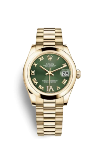 Rolex - 178248-0094 Datejust 31 Yellow Gold Domed / President / Olive Roman