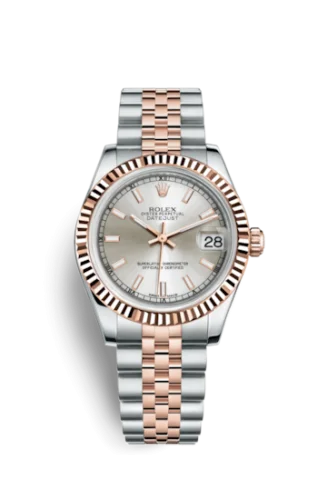 Rolex - 178271-0003 Datejust 31 Rolesor Everose Fluted / Jubilee / Silver