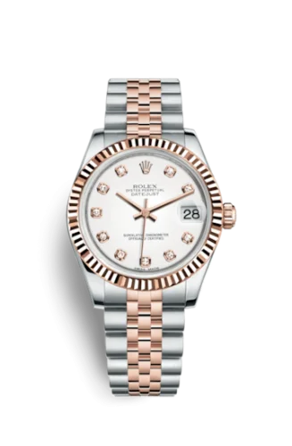 Rolex - 178271-0010 Datejust 31 Rolesor Everose Fluted / Jubilee / White Diamond