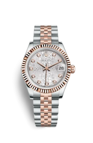 Rolex - 178271-0024. Datejust 31 Rolesor Everose Fluted / Jubilee / Silver Computer