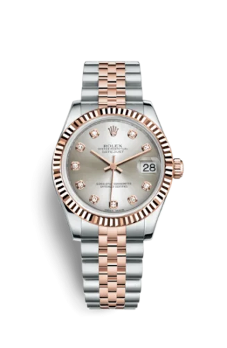 Rolex - 178271-0030 Datejust 31 Rolesor Everose Fluted / Jubilee / Silver Diamond