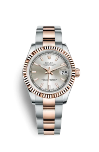 Rolex - 178271-0035 Datejust 31 Rolesor Everose Fluted / Oyster / Silver