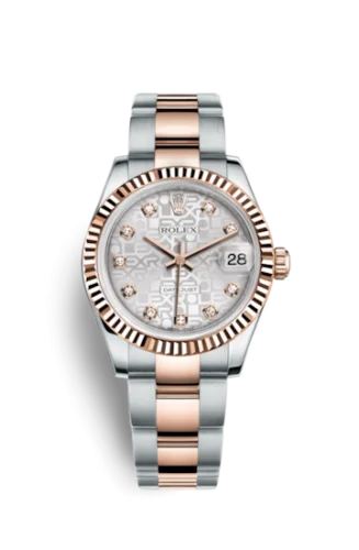 Rolex - 178271-0043 Datejust 31 Rolesor Everose Fluted / Jubilee / Silver Computer