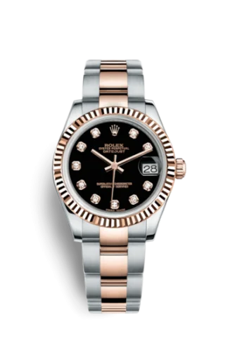 Rolex - 178271-0049 Datejust 31 Rolesor Everose Fluted / Oyster / Black Diamond