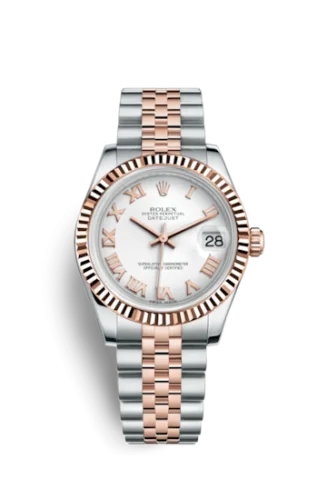 Rolex - 178271-0067 Datejust 31 Rolesor Everose Fluted / Jubilee / White Roman