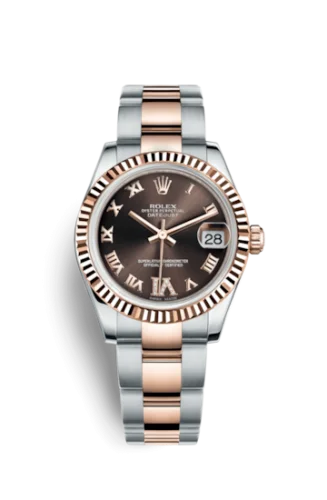 Rolex - 178271-0075 Datejust 31 Rolesor Everose Fluted / Oyster / Chocolate Roman