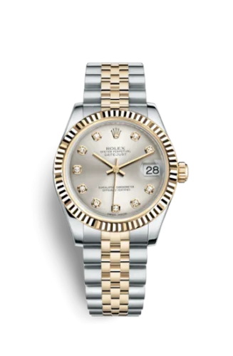 Rolex - 178273-0015 Datejust 31 Rolesor Yellow Fluted / Jubilee / Silver Diamond
