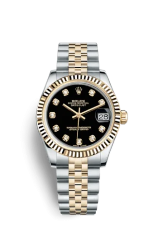 Rolex - 178273-0020 Datejust 31 Rolesor Yellow Fluted / Jubilee / Black Diamond