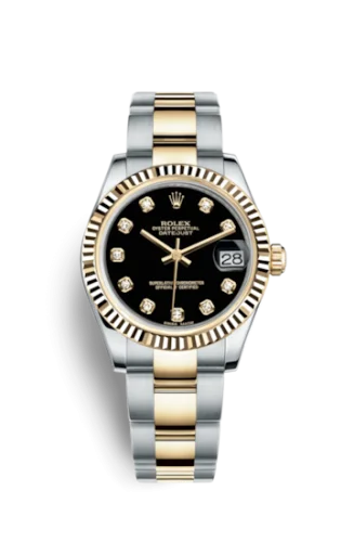 Rolex - 178273-0045 Datejust 31 Rolesor Yellow Fluted / Oyster / Black Diamond