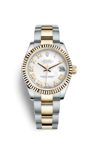 Rolex - 178273-0072 Datejust 31 Rolesor Yellow Fluted / Oyster / White Roman