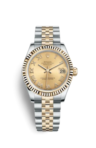 Rolex - 178273-0087 Datejust 31 Rolesor Yellow Fluted / Jubilee / Champagne Roman