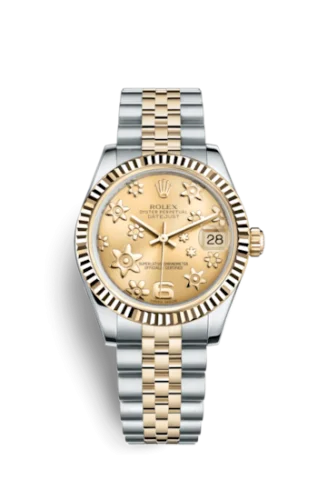 Rolex - 178273-0092 Datejust 31 Rolesor Yellow Fluted / Jubilee / Champagne Floral