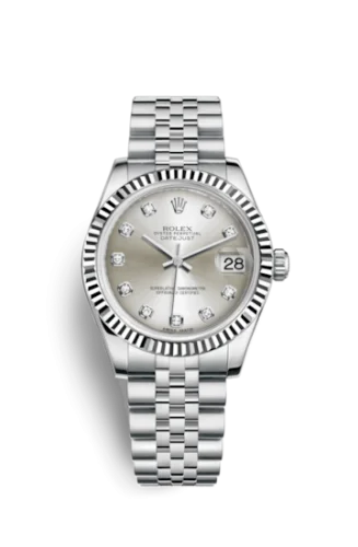 Rolex - 178274-0018 Datejust 31 Stainless Steel Fluted / Jubilee / Silver - Diamond